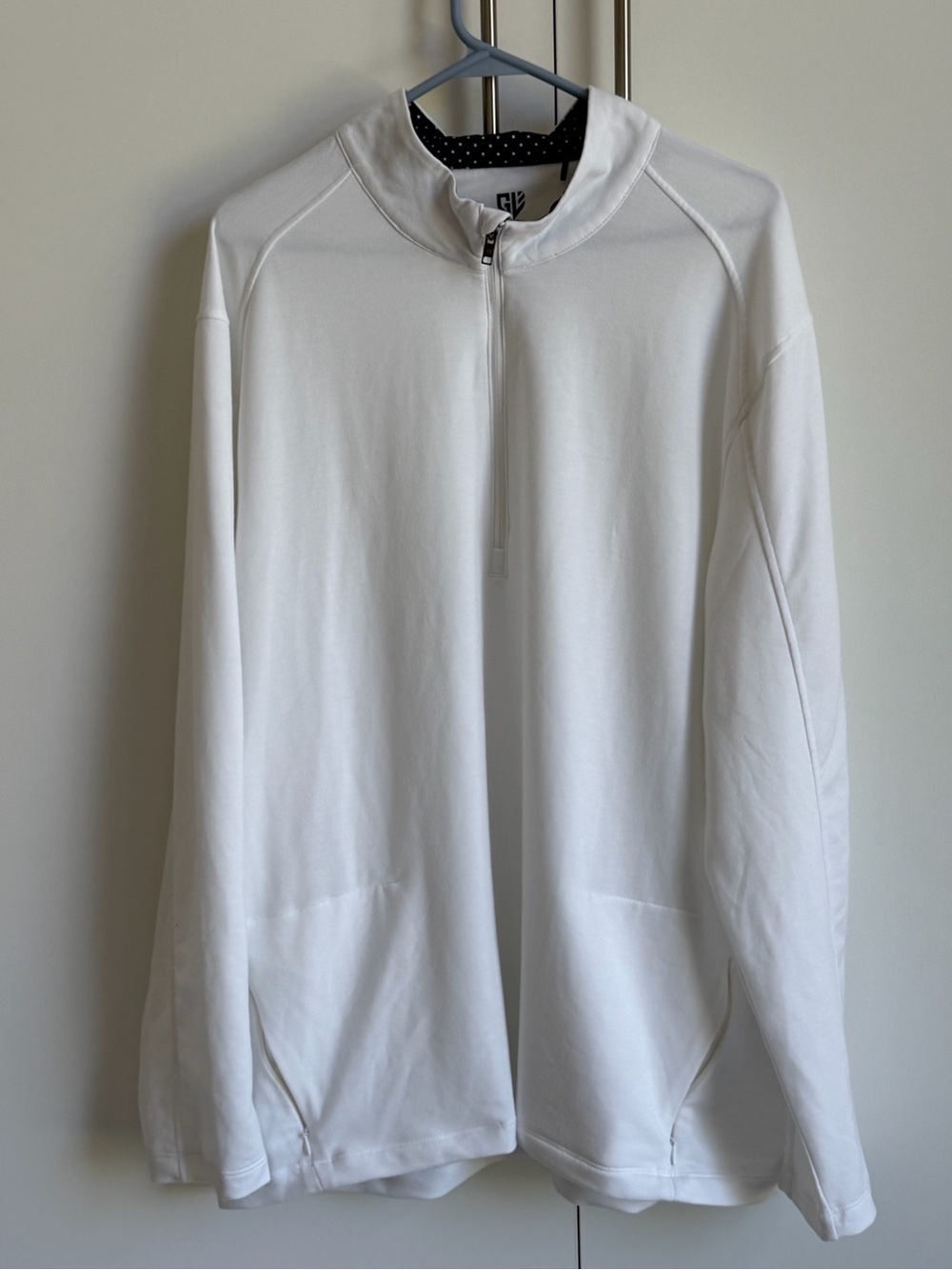 GRAHAM Luxe Men’s White 1/4 Zip Pullover Shirt Size 2XL Athletic Stretch - Picture 1 of 8